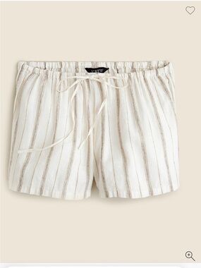J Crew NWT Featherweight linen-blend beach short in stripe SZ L